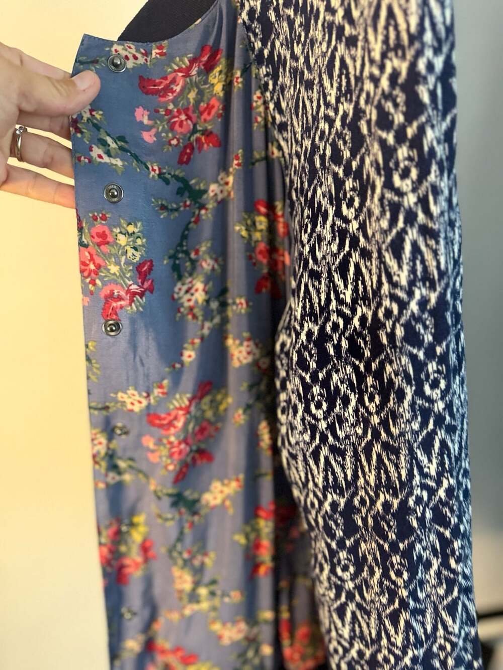 Free People Blue Floral and Abstract Pattern Bomber Jacket Size M - Picture 3 of 6
